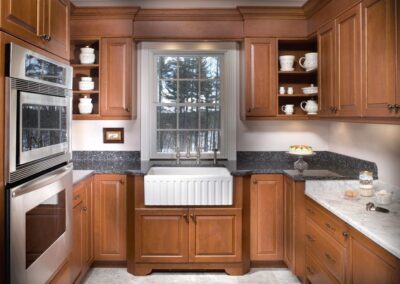 Butler's Pantry with Fluted Whithaus Farm Sink