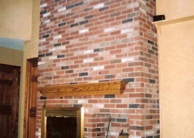 Red Brick Fireplace BEFORE