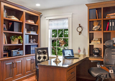 Mahogany Office with L-Shaped Desk & Credenza