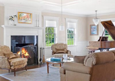 Traditional White Fireplace with Granite Surround