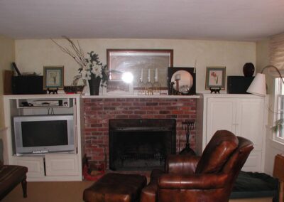 Red Brick Fireplace BEFORE