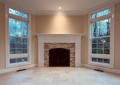 Fireplace with Millwork & Stacked Stone