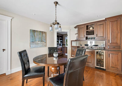 Study with Mahogany Wet Bar & Reclaimed Pine Floors