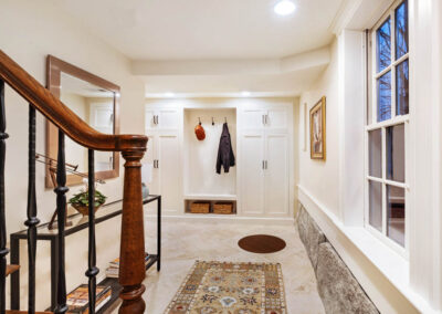 Mudroom with Exposed Granite Foundation